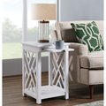 Alaterre Furniture Coventry Wood End Table with Tray Shelf and Bottom Shelf ANCT02WH